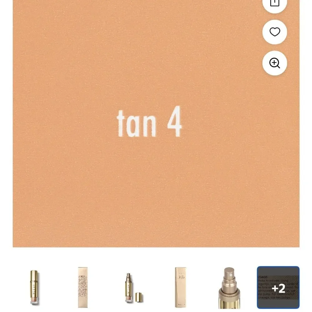 Stila Hide & Chic Foundation tan 4 in Gold and Tan